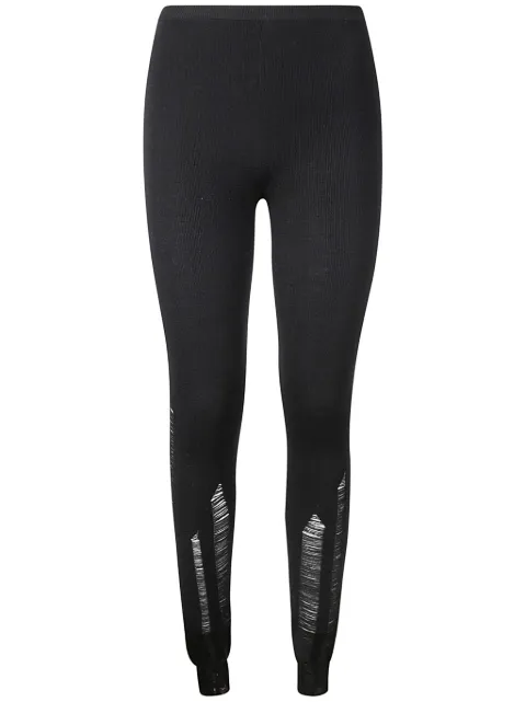 MM6 Maison Margiela ripped detailing leggings Black S62KB0220M13070