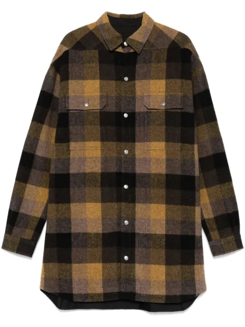 Rick Owens checked shirt Brown RU02D6728WLDP