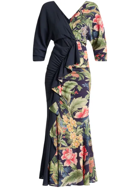 ETRO floral-print dress Blue WRHA019099SADB8