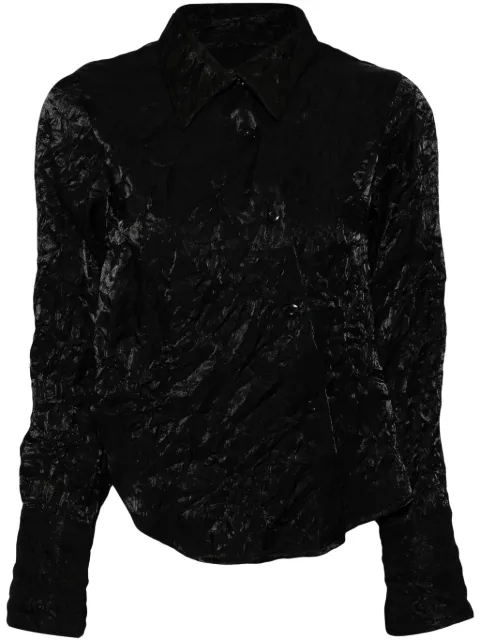 Song For The Mute cropped shirt Black 242WSH021TFTABLK