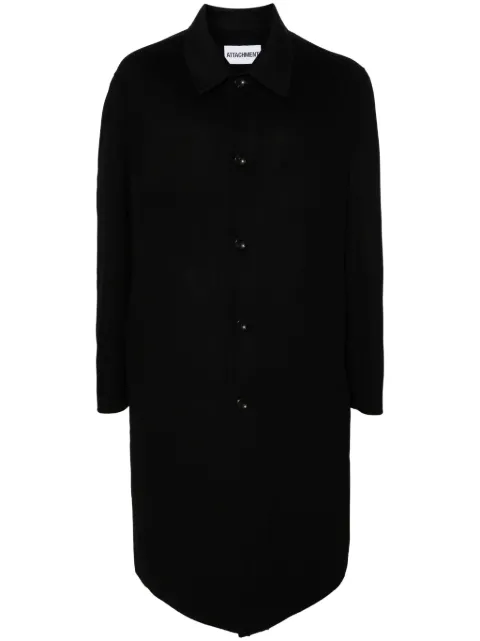 Attachment single-breasted coat Black AC42002
