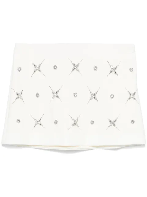PINKO crystal-embellished mini skirt White 104358A29GGRASS