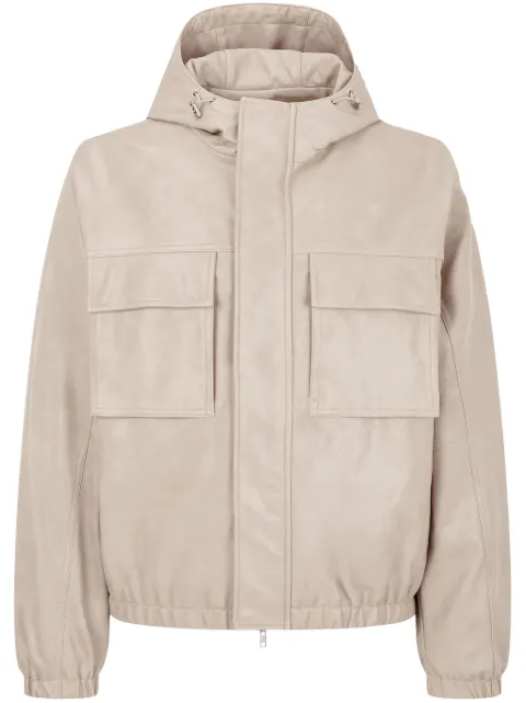 TOMBOY drawstring faux-leather hoodie Neutrals 9154361812