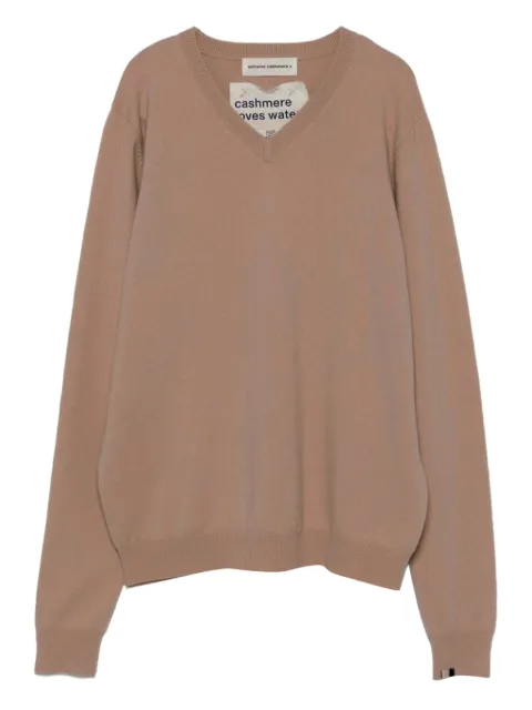 extreme cashmere V-neck long-sleeve sweater Brown 116BEREAL
