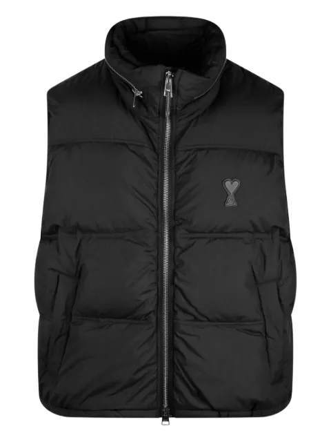 AMI Paris Ami de Coeur down puffer gilet Black HJK703PA0009