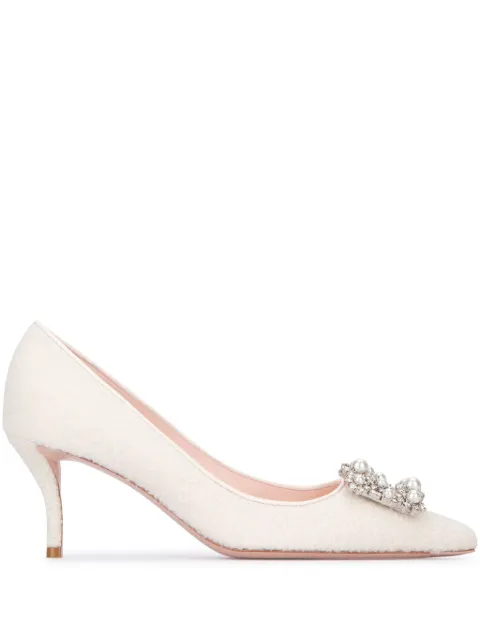 Roger Vivier 65mm crystal-buckle pumps Neutrals RVW41437190SKK