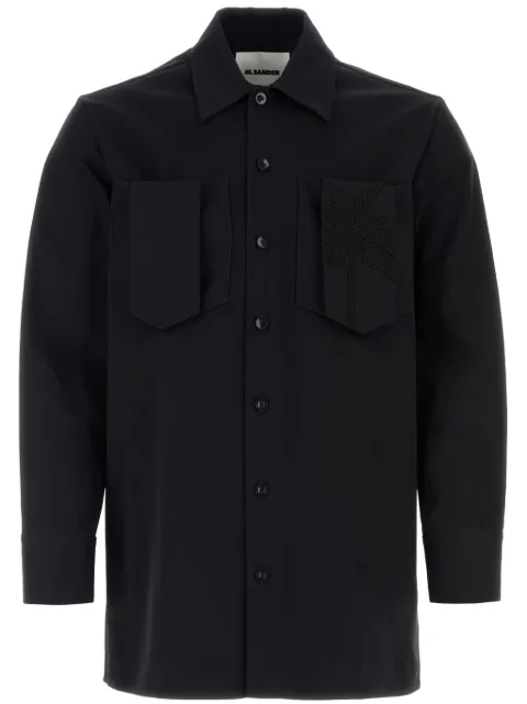 Jil Sander bead-embellished cotton shirt Blue J22DL0101J45137