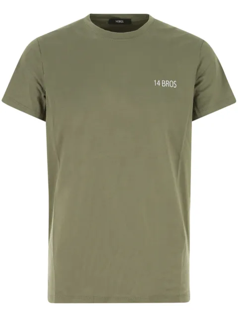 14BROS logo-print T-shirt Green 12679A3062B16