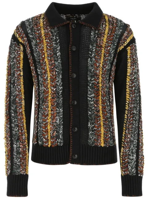 AMIRI braided bandana cardigan Black SS22MKL001