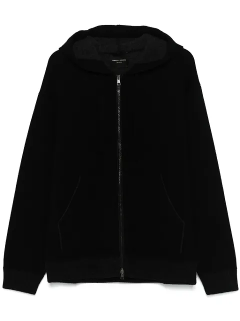 Roberto Collina knitted hoodie Black RA22007