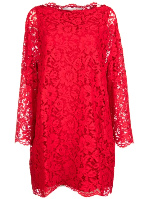 Valentino Garavani floral-lace mini dress Red BVAPW01EC