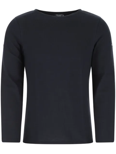 Saint James elbow-patches cotton T-shirt Blue 844