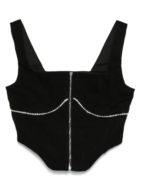 AMIRI crystal-embellished corset top Black AWDNBU1010