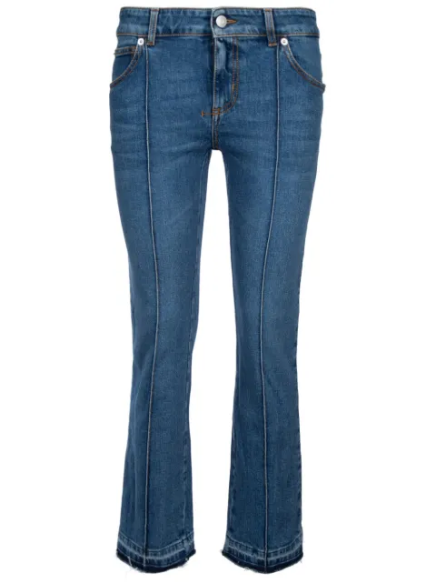 Alexander McQueen logo-patch flared jeans Blue 757110QMACH