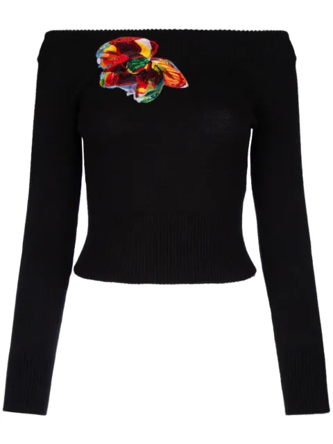 Alexander McQueen off-shoulder jumper Black 758588Q1A6X