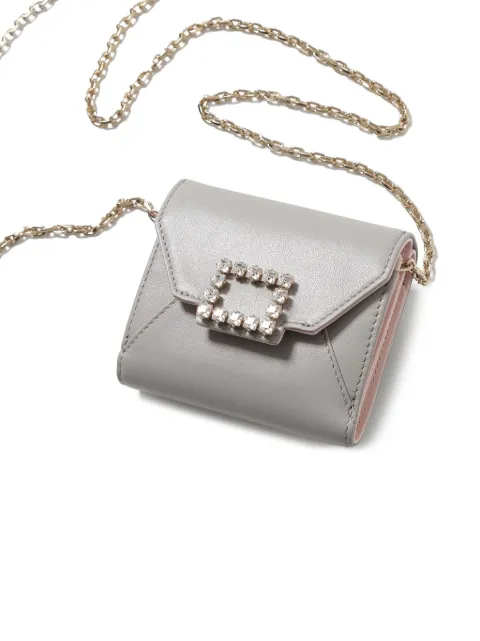 Roger Vivier gem-embellished chain wallet Silver RAWAVDB0000XMA