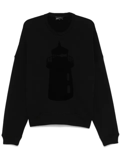 Emporio Armani flocked-motif sweatshirt Black 6D1M9T1J7DZ