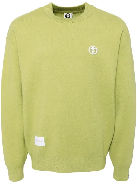 AAPE BY *A BATHING APE® Moonface logo jumper Green AKNB333XXN