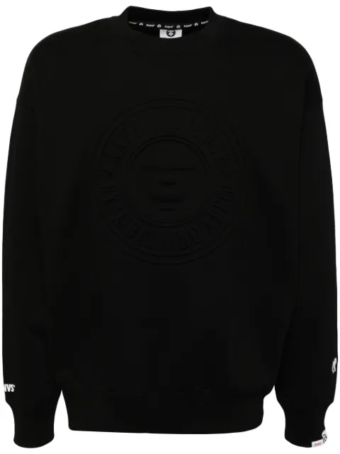 AAPE BY *A BATHING APE® logo-embossed crew-neck sweatshirt Black ASWB338XXN