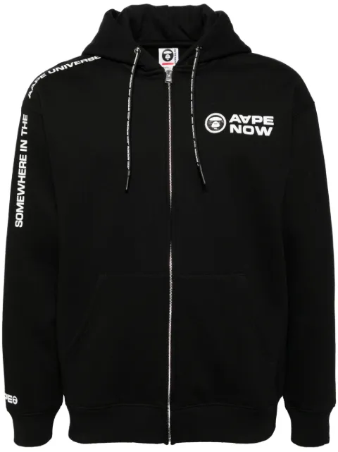 AAPE BY *A BATHING APE® logo patched hooded jacket Black ASWB327XXN