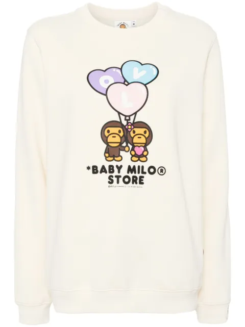 A BATHING APE® Baby Milo crew neck sweatshirt Neutrals 0SW3035XXN