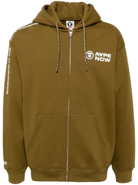 AAPE BY *A BATHING APE® logo patched hooded jacket Brown ASWB327XXN