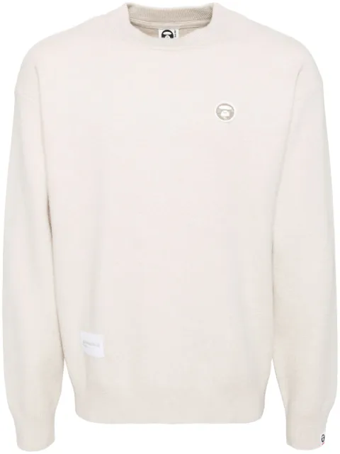 AAPE BY *A BATHING APE® Moonface logo jumper Neutrals AKNB333XXN