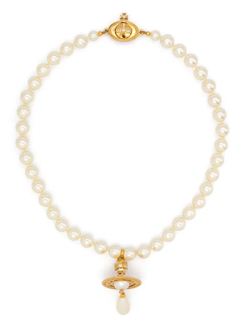 Vivienne Westwood One Row Pearl Drop choker Gold 6303000802R118CN