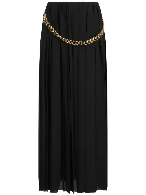 Balenciaga chain-detail pleated skirt Black 808778TGO08