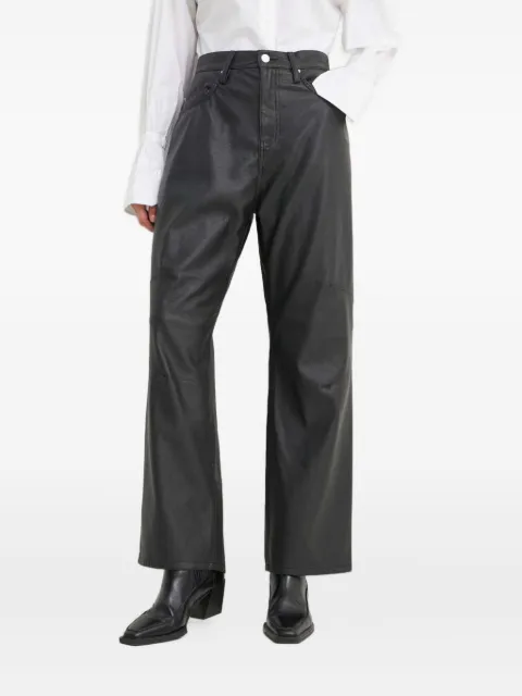 Won Hundred pockets leather trousers Black 304316010
