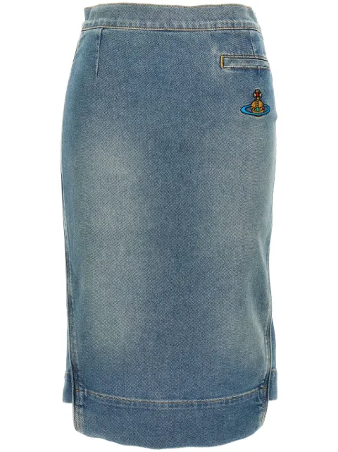 Vivienne Westwood Orb logo embroidery skirt Blue 19030019W010G