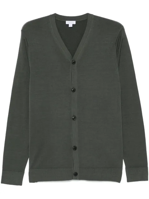 Sunspel merino-wool cardigan Green MCAR8223