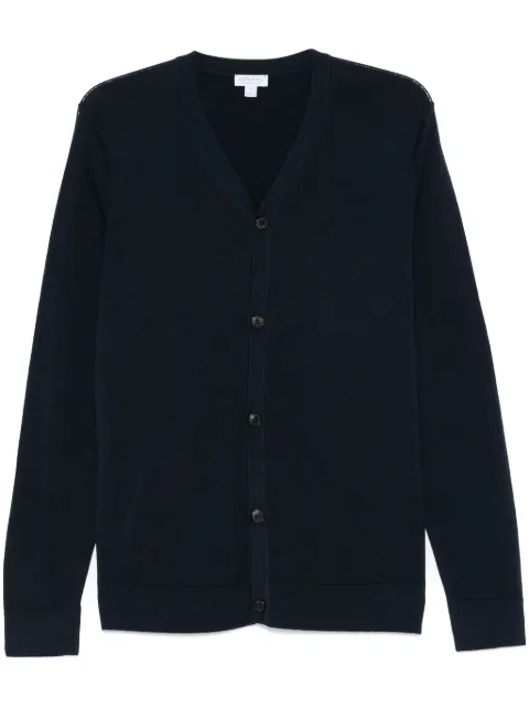 Sunspel merino-wool cardigan Blue MCAR8223