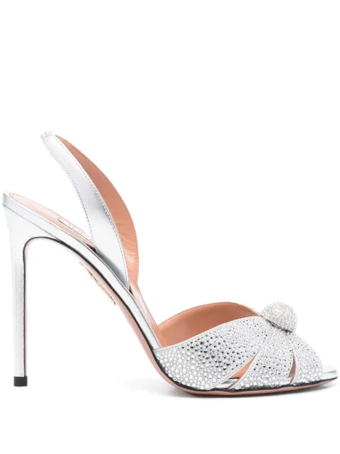 Aquazzura 105mm Italian Flirt sandals Silver IFTHIGS0NMECCC