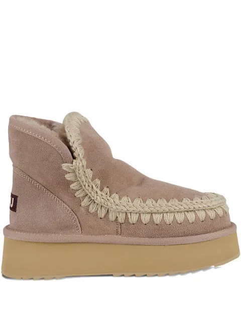 Mou 50mm whipstitch-trim boots Neutrals FW681000A