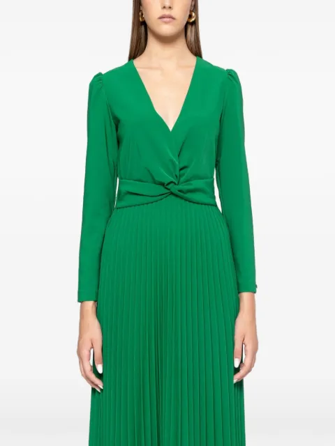 NISSA pleated midi dress Green RZ15386GREEN