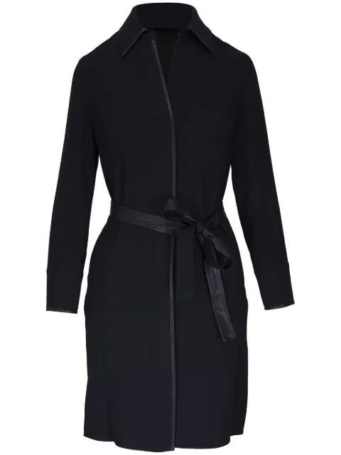 Vince faux-leather trim shirt dress Black V060451930001BLK