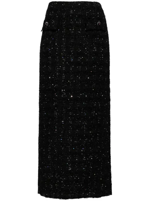 JNBY Coarse jacquard H-shaped long waist skirt Black 5O9D14650