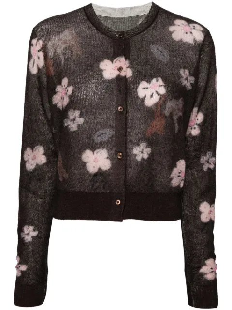 JNBY floral-print button-up cardigan Brown 5O8314801