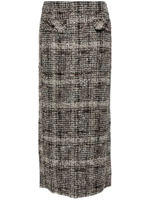 JNBY Coarse jacquard H-shaped long waist skirt White 5O9D14650
