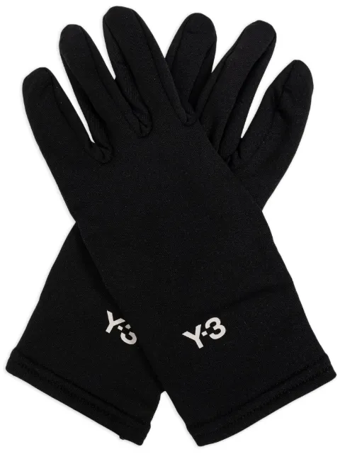 Y-3 logo print gloves Black JI7506