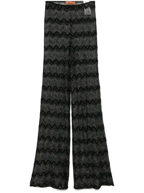 Missoni flare cover-up trousers in zig zag lamé viscose Black MC25SI00BR00ZX