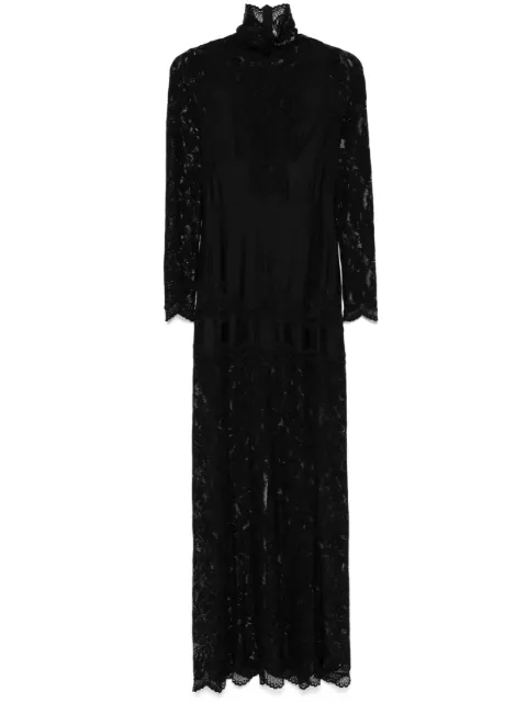 Rabanne floral lace-appliqué maxi dress Black 25PJRO043PA0170