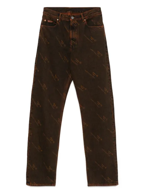 Martine Rose logo-print jeans Orange 229WD06204