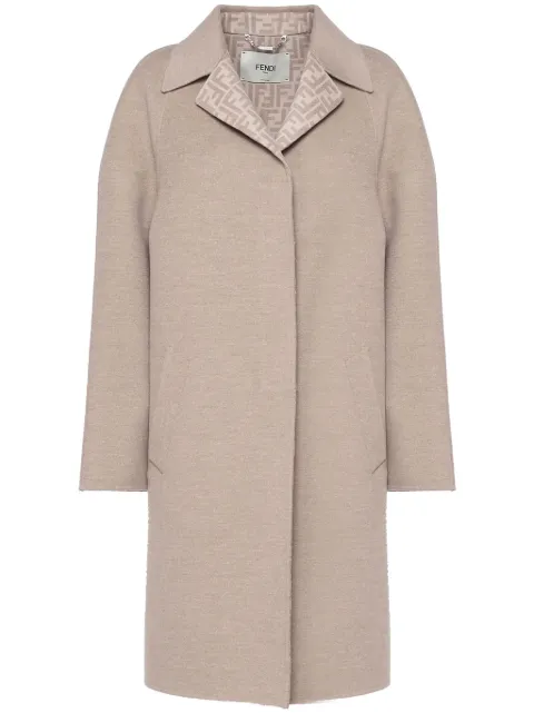 FENDI FF-motif coat Neutrals FF6042A5HD