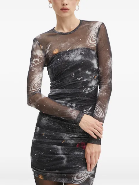 MOSCHINO JEANS long-sleeve graphic dress Black A04528739