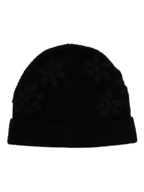 Onefifteen floral-embroidered knit beanie Black OF2447B