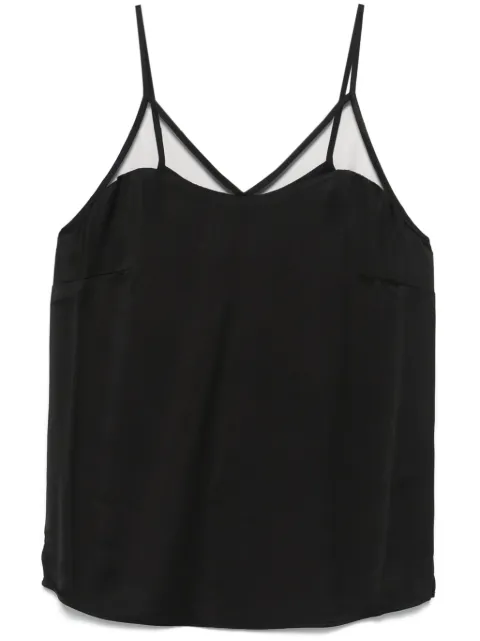 TWINSET satin tulle top Black 242TT2053