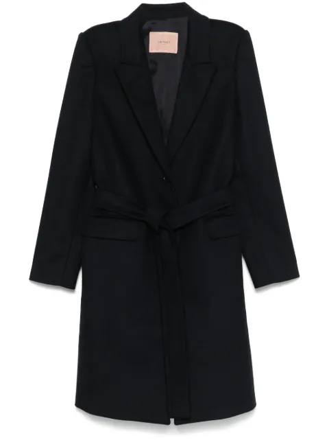 TWINSET logo-plaque coat Blue 242TT2202