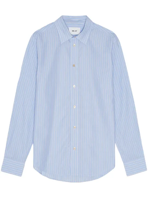 NN07 striped long-sleeves shirt Blue 2465329247
